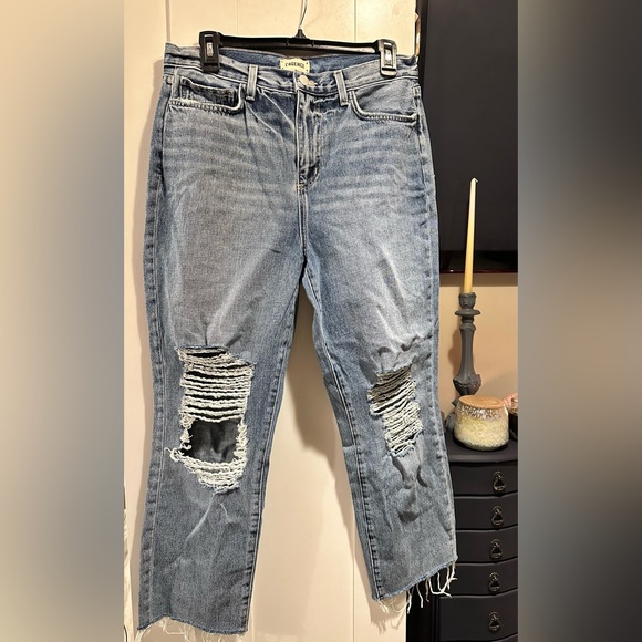 L'AGENCE Adele Distressed Straight-Leg Jeans